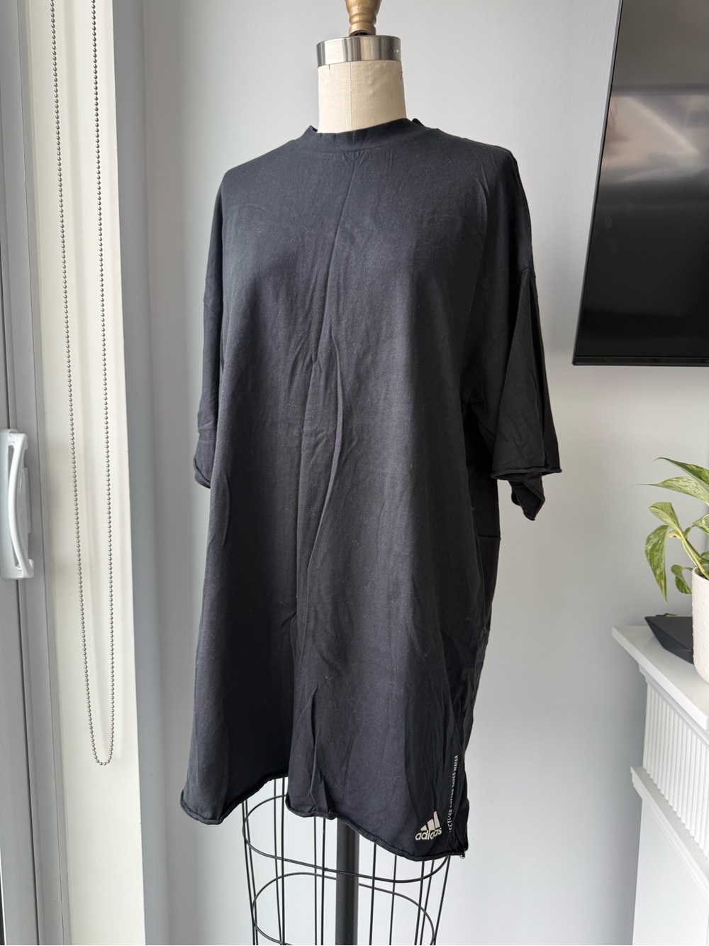 adidas Black Oversized Crewneck T‑Shirt